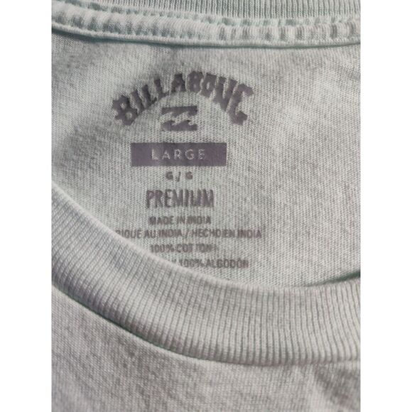 Billabong Large Premium Cotton T-shirt‎ Light Blue Back Big Logo 818 - Picture 4 of 5